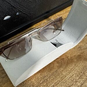 PRADA Sunglasses Ultravox SPR64US Rectangle Cat Eye Pale Gold